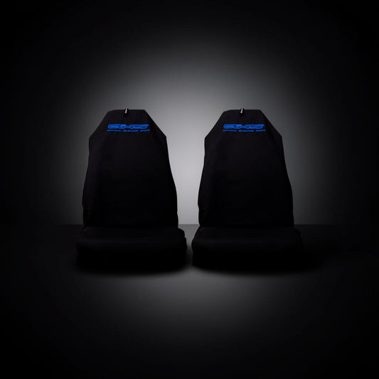 Neon Blue on Black AXS Suit Recaro & Bride Seats