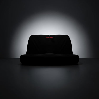 Fluro Red AXS on Black Universal Slip ons Rear Bench