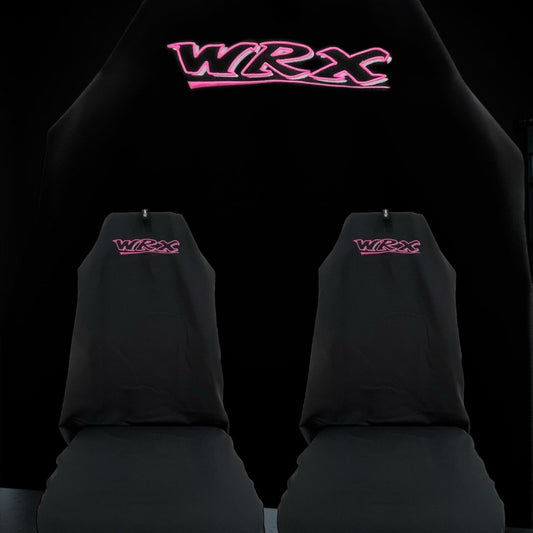 Pink on Black WRX Slip on's