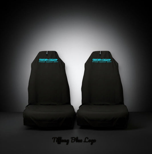 Tiffany Blue AXS on Black Slip ons Suit Recaro & Bride