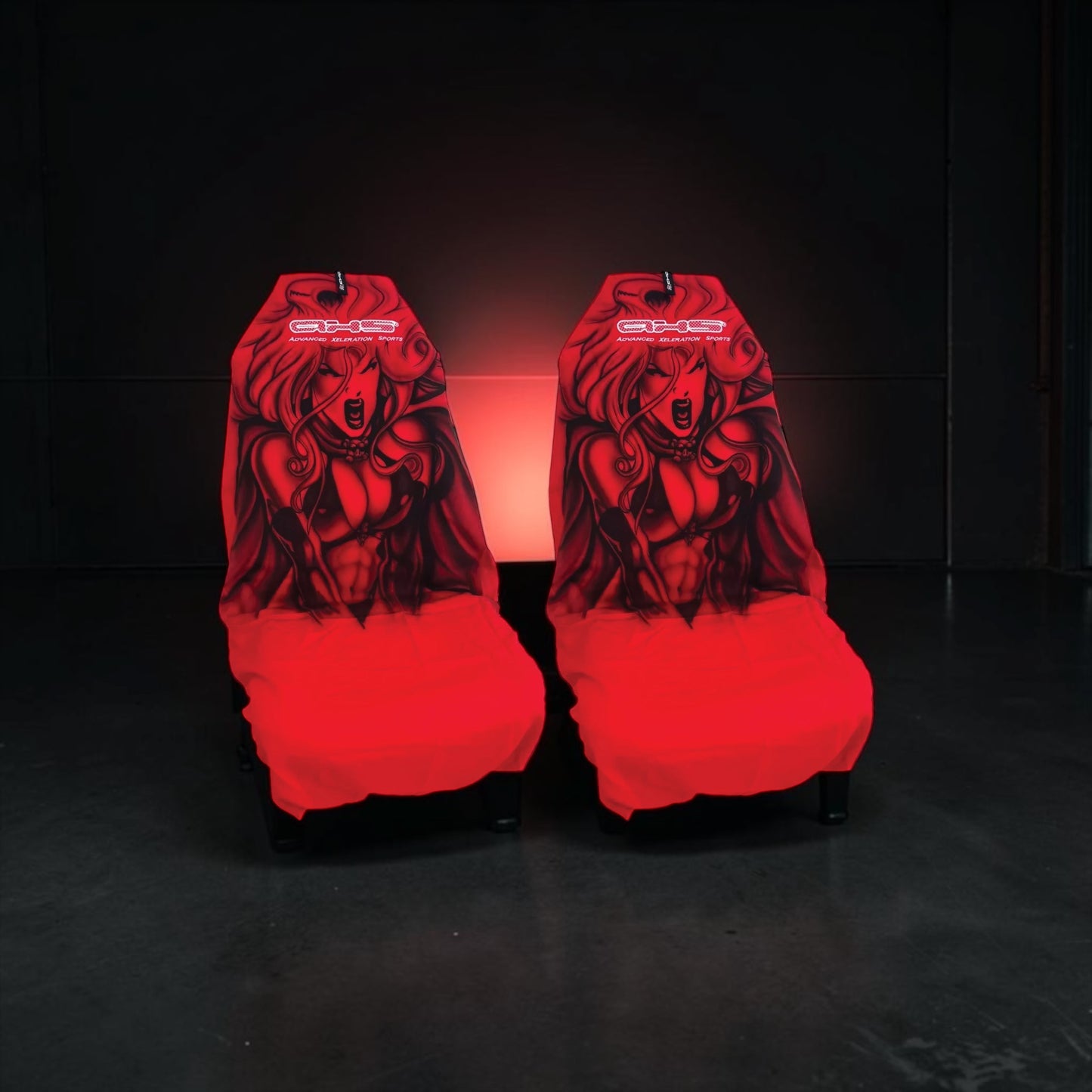 Hand Airbrushed Black/Red Slip-On's Also fit Recaro & Bride Seats
