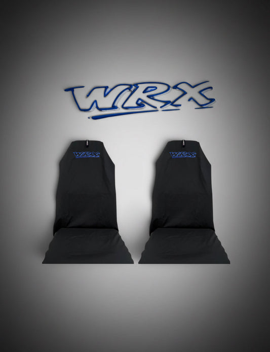 Blue on Black WRX Slip on's