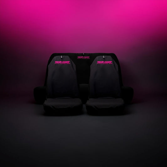 Neon Hot Pink AXS On Black Universal Fit Slip-ons