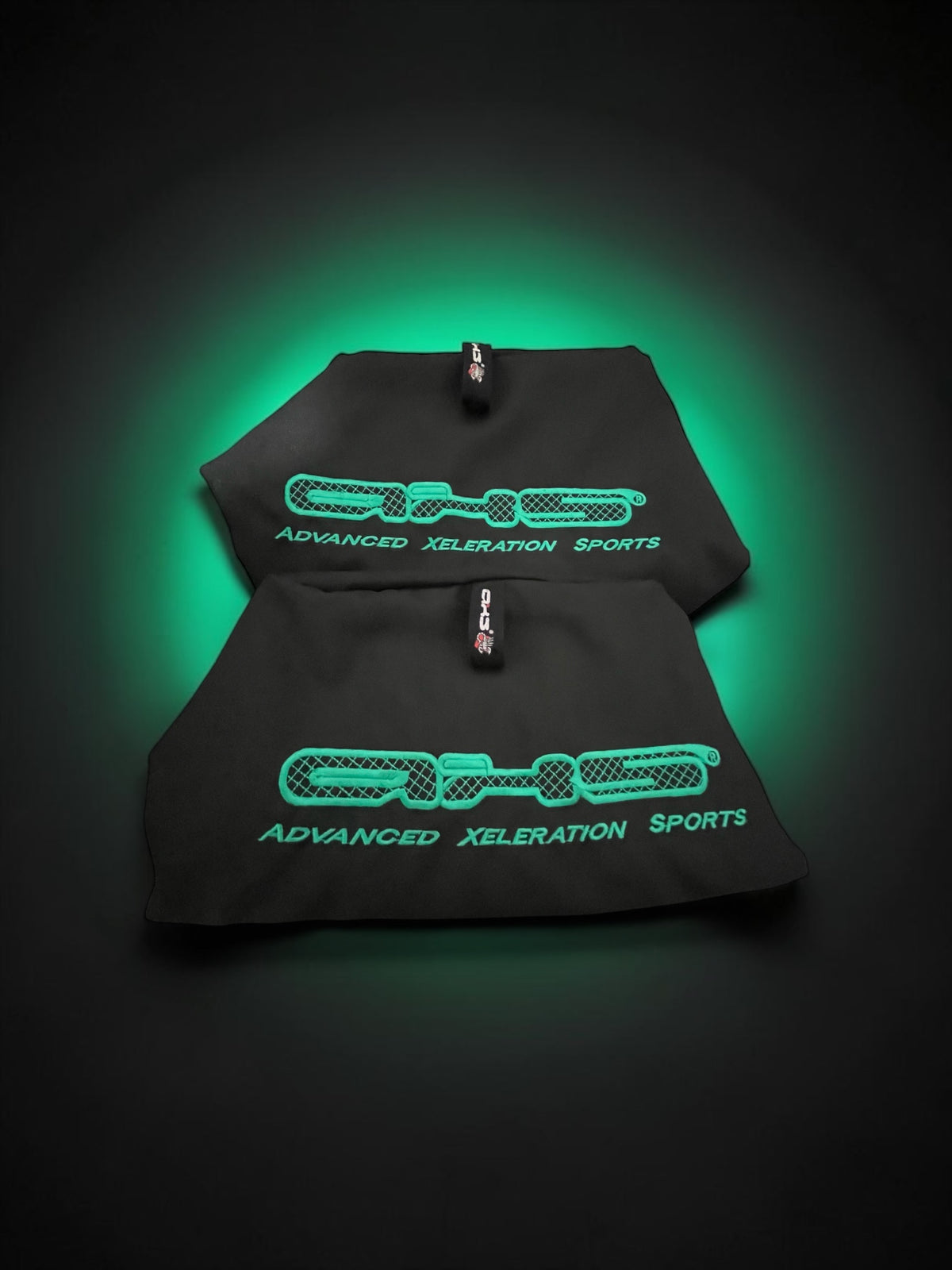 Emerald Green on Black AXS Universal Slip-On's - Also fit Recaro & Bride Seats
