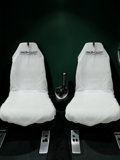 Classic Pearl White Universal AXS Slip-On's - Also fit Recaro & Bride