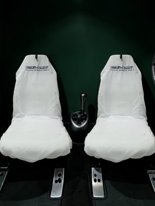 Classic Pearl White Universal AXS Slip-On's - Also fit Recaro & Bride