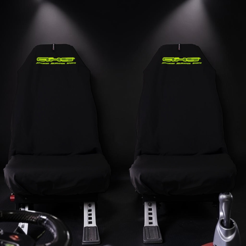 Neon Yellow on Black Universal AXS Slip-On's - Also fit Recaro & Bride Seats