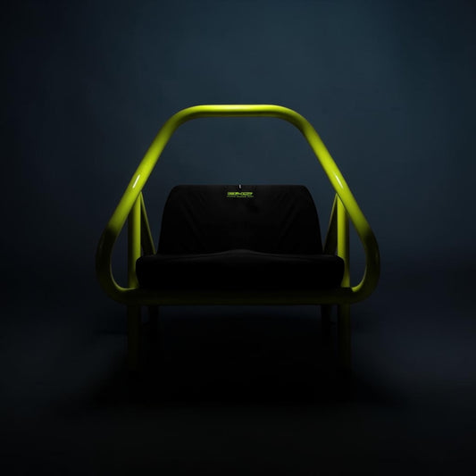 Neon Yellow on Black AXS Universal 2 Piece Bench Style Rear Slip On set