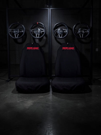 Neon Red on Black Universal AXS Slip-On's - Also fit Recaro & Bride Seats