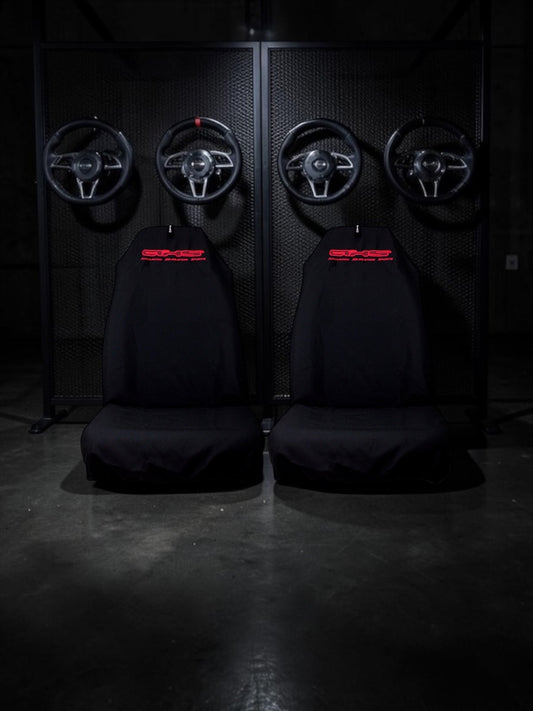 Neon Red on Black Universal AXS Slip-On's - Also fit Recaro & Bride Seats