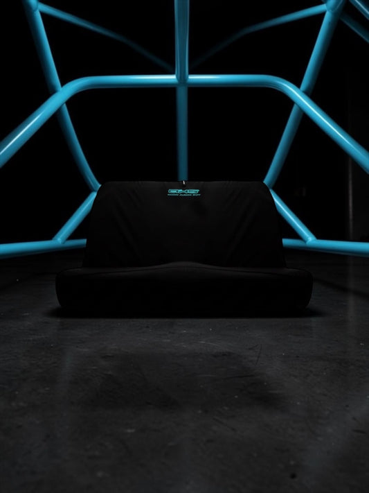 Neon Tiffany Blue AXS On Black Universal 2 Pce Rear Bench Slip On's