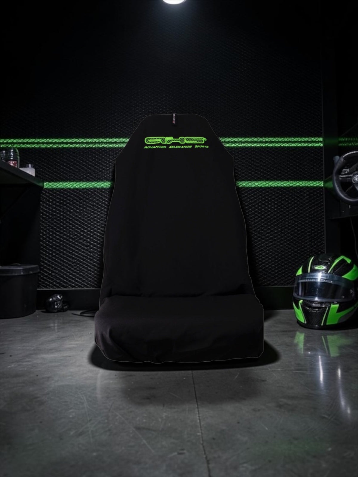Neon Viper Green on Black Universal AXS Slip-On's - Also fit Recaro & Bride Seats