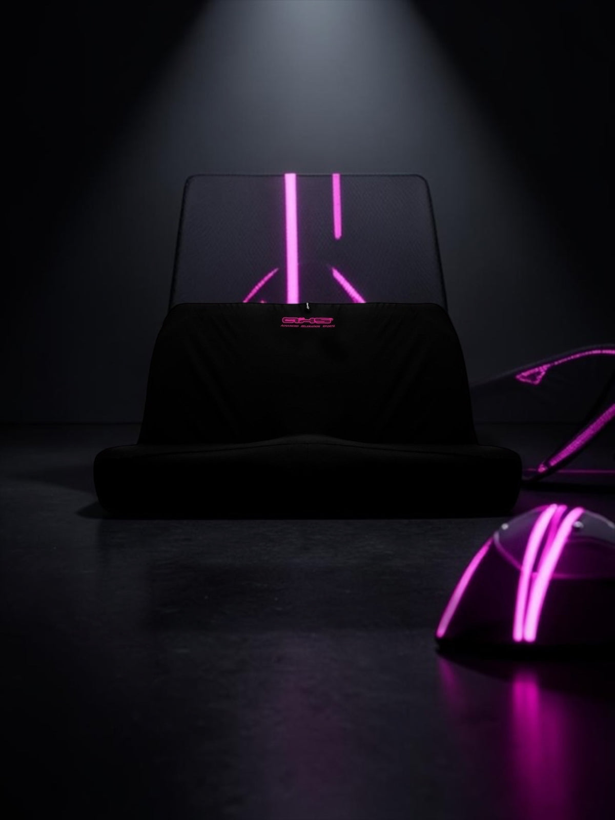 Neon Hot Pink on Black AXS Universal 2 Piece Bench Style Rear Slip On set