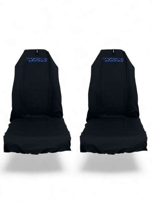 Blue on Black WRX Universal Slip-On's - Also fit Recaro & Bride Seats