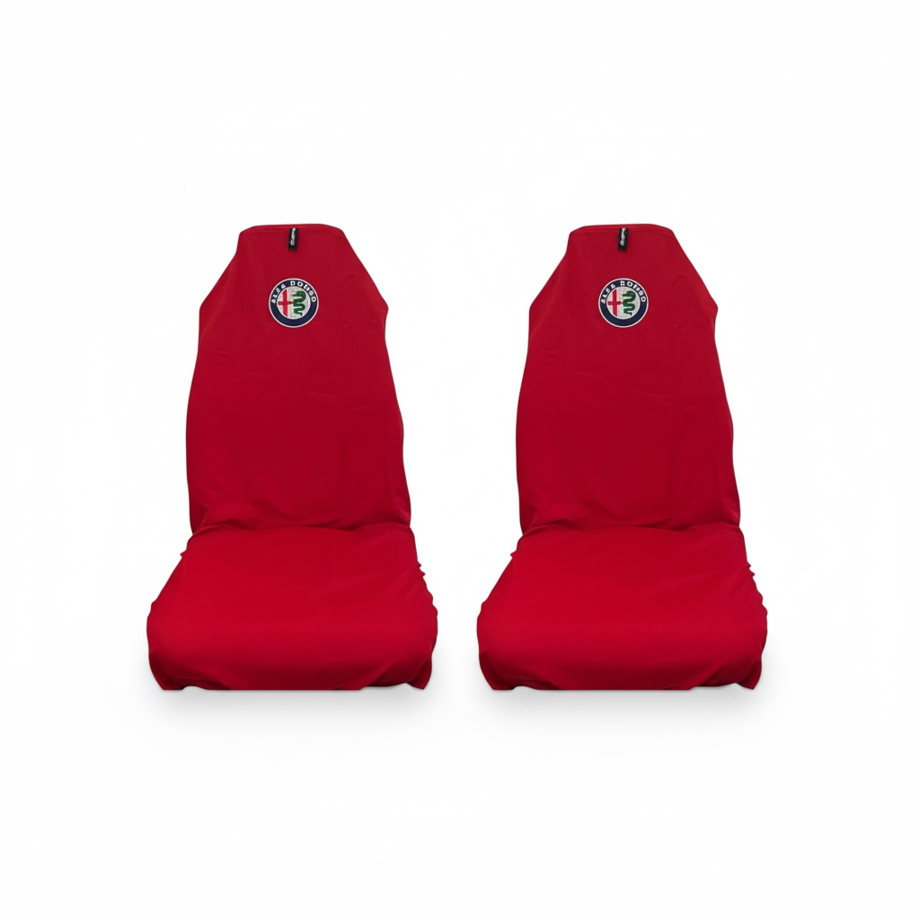 🇦🇺 Made Pair Classic Italiano 🇮🇹 Red Alfa Romeo Pro Sports Seat Covers