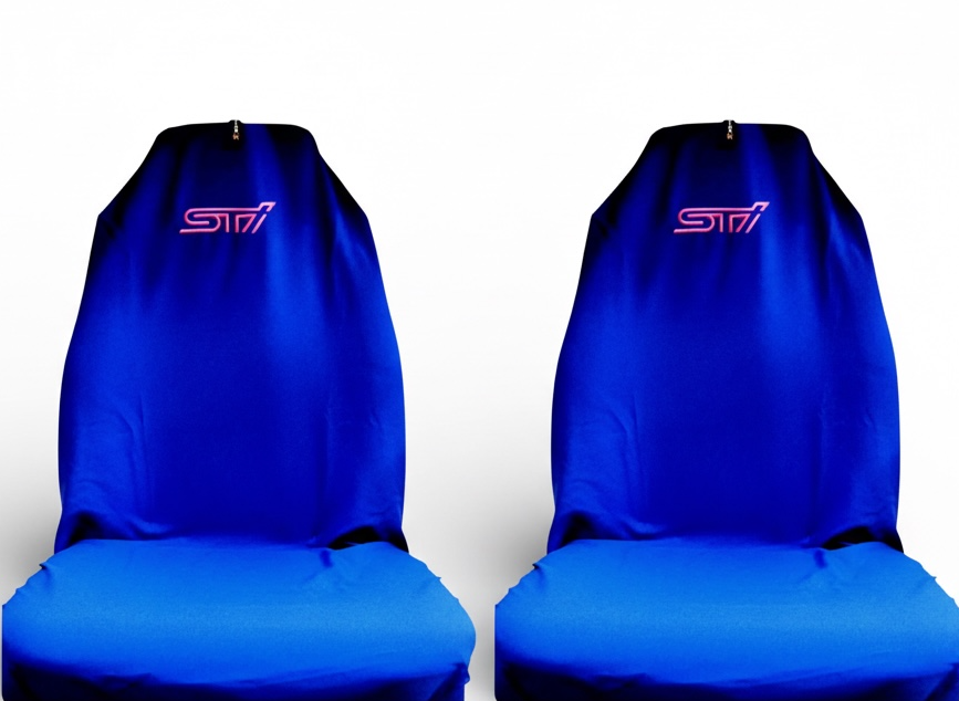🇦🇺 Hand Made Pair WRC Blue STI Front Sports Slip on Seat Covers