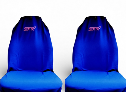 🇦🇺 Hand Made Pair WRC Blue STI Front Sports Slip on Seat Covers