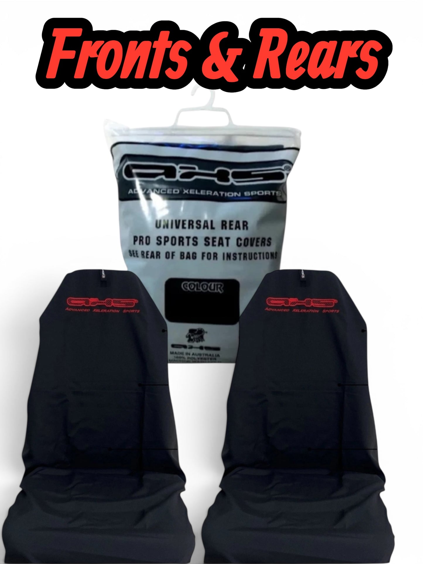 🇦🇺 Hand Made Fluro Red on Classic Black AXS Pro Sports Recaro & Bride Seat Covers