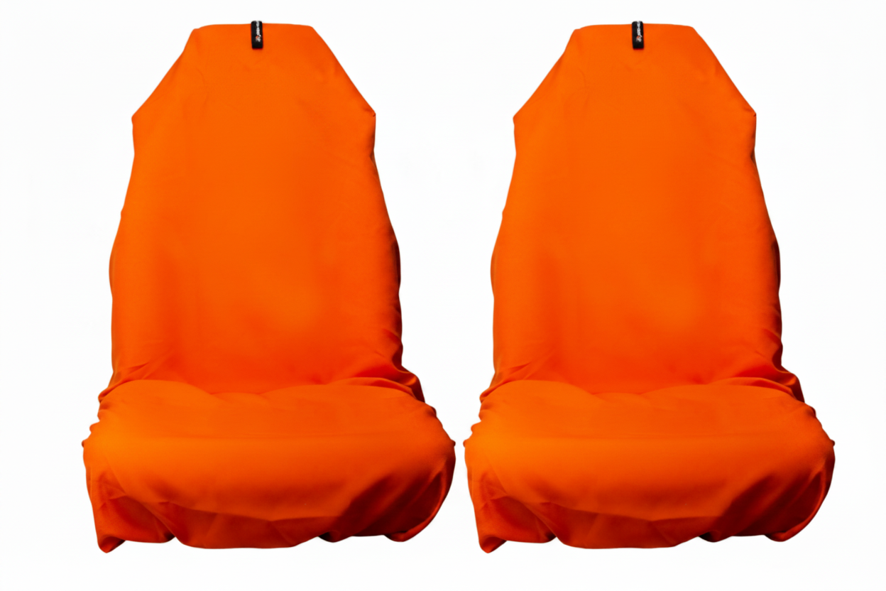 🇦🇺 Hand Made Plain Classic Bright Orange AXS Pro Sports Slip On Seat Covers