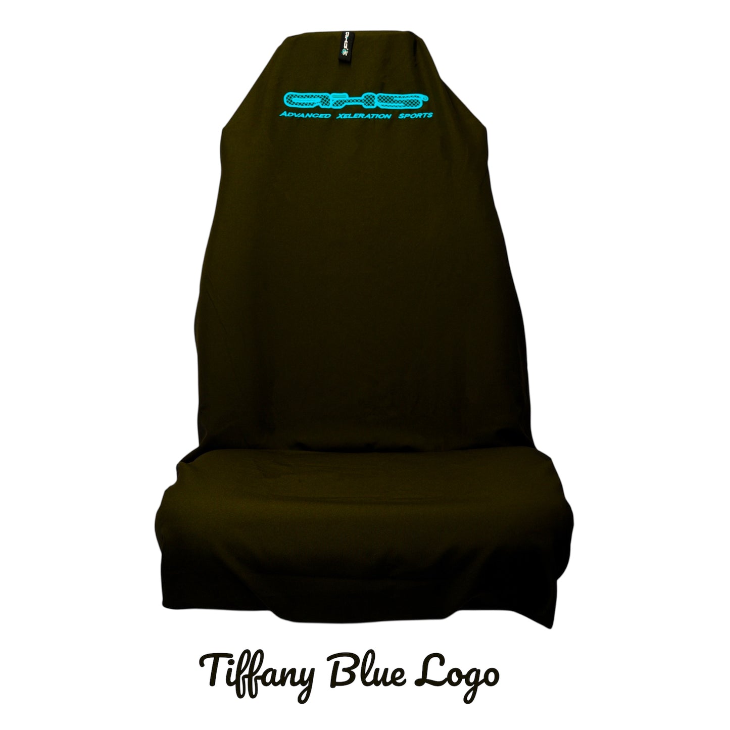 🇦🇺 Hand Made Tiffany Blue AXS Logo on Black Pro Sports Slip On Seat Covers
