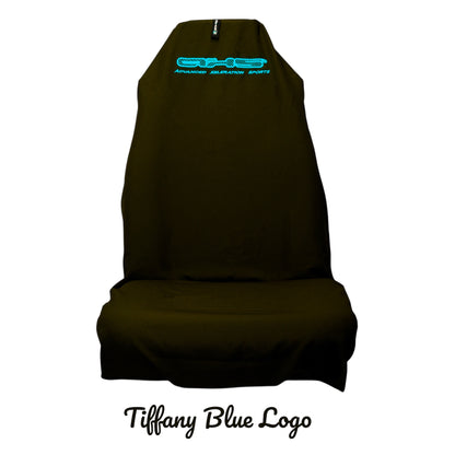 🇦🇺 Hand Made Tiffany Blue AXS Logo on Black Pro Sports Slip On Seat Covers