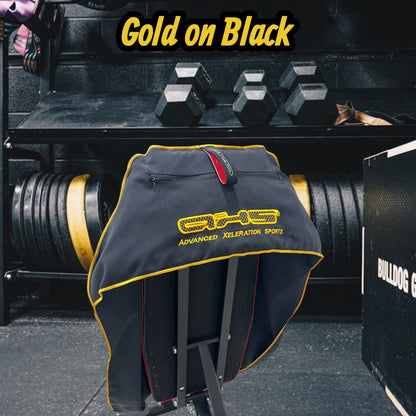 Too🔥.Version 2.0!! Gold on Black AXS Pro Sports Gym bench-Beach-Car Seat Towel (Regular)