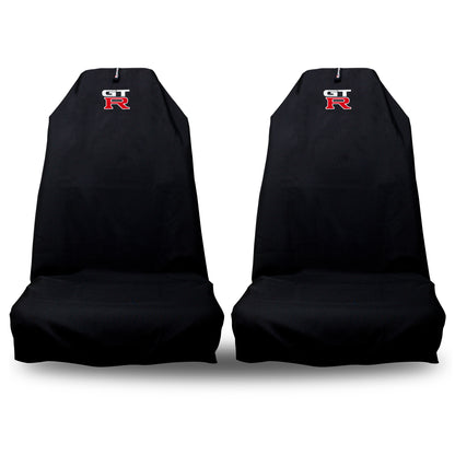 🇦🇺 Hand Made Black Pair Slip On Seat Covers To Fit GTR Sports Seats