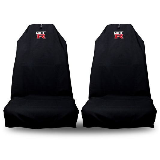 🇦🇺 Hand Made Black Pair Slip On Seat Covers To Fit GTR Sports Seats