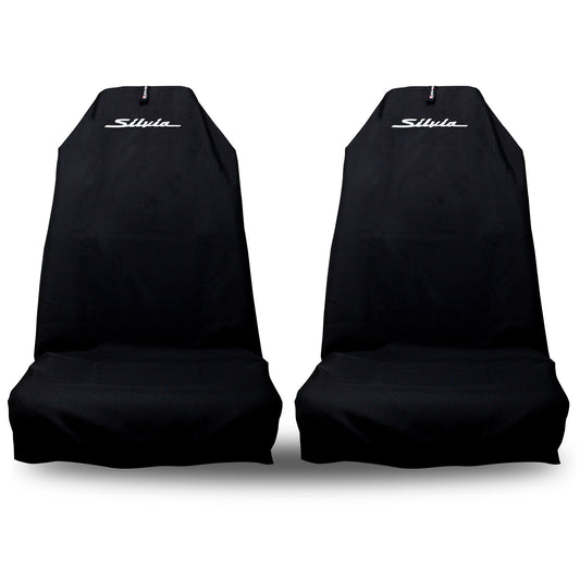 Pair Superior Quality Black SILVIA Pro Sports Slip On Seat Covers 🇦🇺