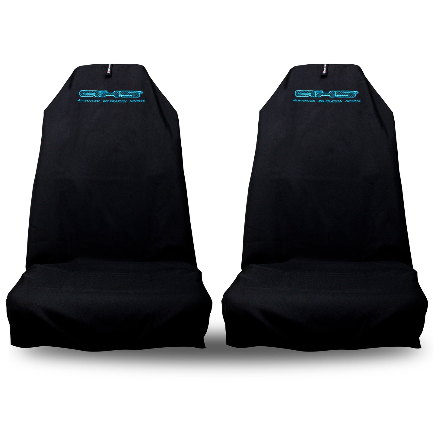 🇦🇺 Hand Made Tiffany Blue AXS Logo on Black Pro Sports Slip On Seat Covers
