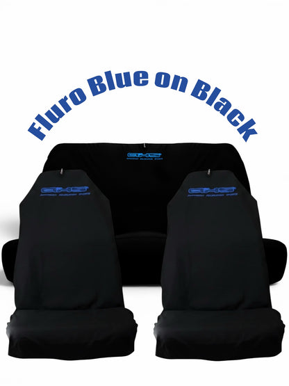 🇦🇺 Hand Made Fluro Blue on Black AXS Slip-on Pro Sports Seat Covers