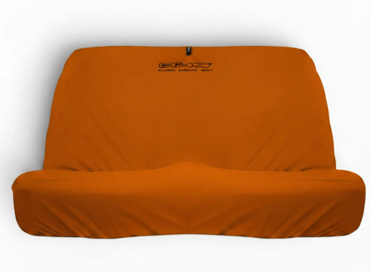 🇦🇺 Hand Made Orange AXS Logo on Black Universal Rear Bench Car Seat Cover Set