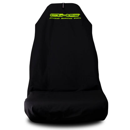 🇦🇺 Hand Made Fluro Yellow AXS Classic Black Pro Sports Slip On Seat Covers