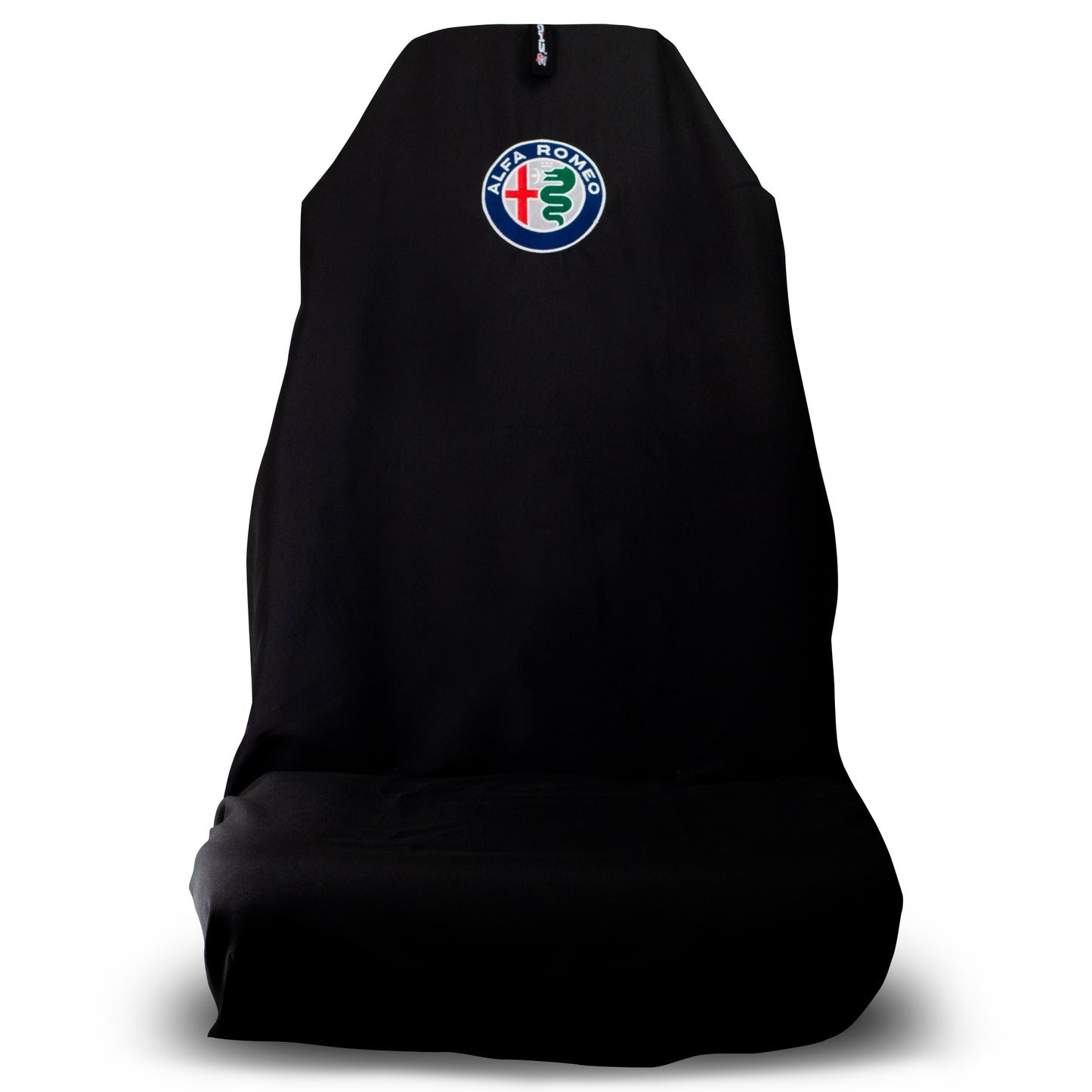 🇦🇺 Hand Made Pair Classic Italiano 🇮🇹 Black Alfa Romeo Slip on Seat Covers