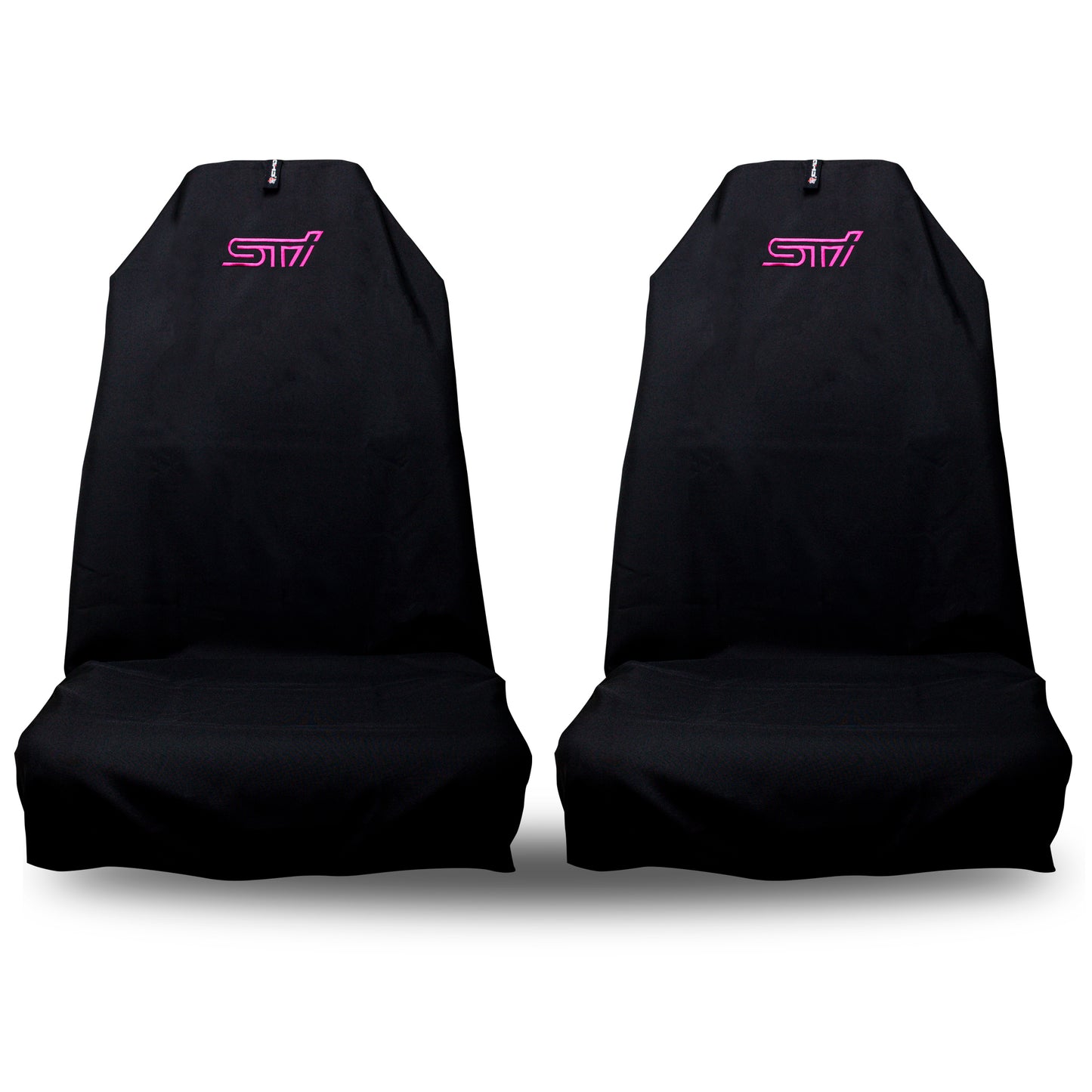 Pair Superior Quality Black STI Pro Sports Slip On Seat Covers 🇦🇺
