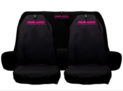 🇦🇺 Hand Made Fluro Hot Pink on Classic Black AXS Pro Sports Recaro & Bride Seat Covers