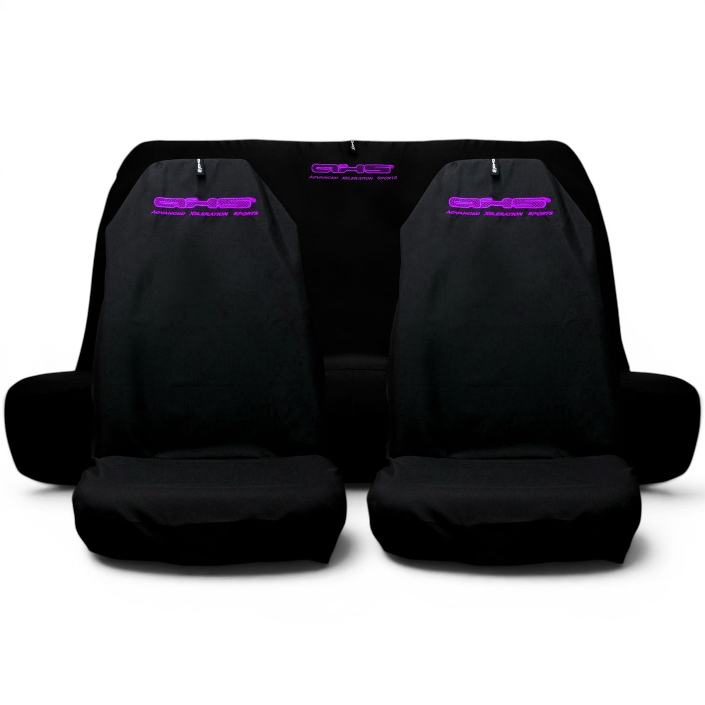 🇦🇺 Hand Made Fluro Purple AXS on Black Pro Sports Slip On Seat Covers