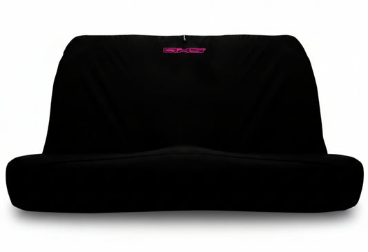 🇦🇺 Hand Made Fluro Purple AXS Logo on Black Universal Rear Bench Car Seat Cover Set