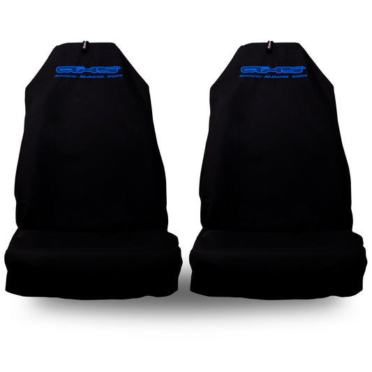 🇦🇺 Hand Made Fluro Blue on Classic Black AXS Pro Sports Recaro & Bride Seat Covers