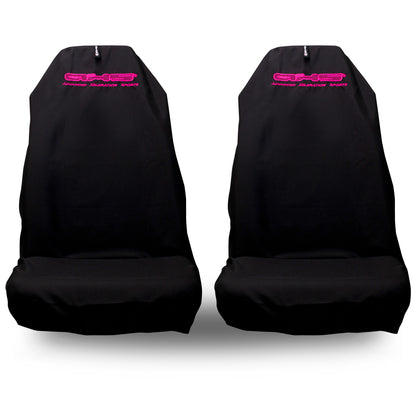 🇦🇺 Hand Made Fluro Hot Pink on Black AXS Pro Sports Slip On Seat Covers 🇦🇺