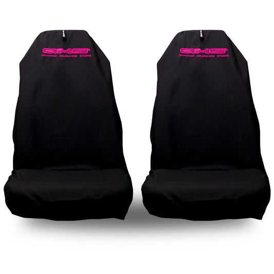 🇦🇺 Hand Made Fluro Hot Pink on Black AXS Pro Sports Slip On Seat Covers 🇦🇺