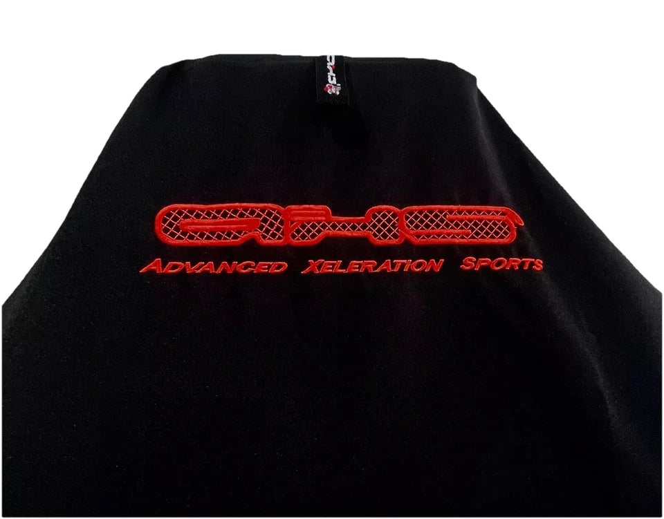 🇦🇺 Hand Made Fluro Orange AXS On Black Pro Sports Slip On Seat Covers