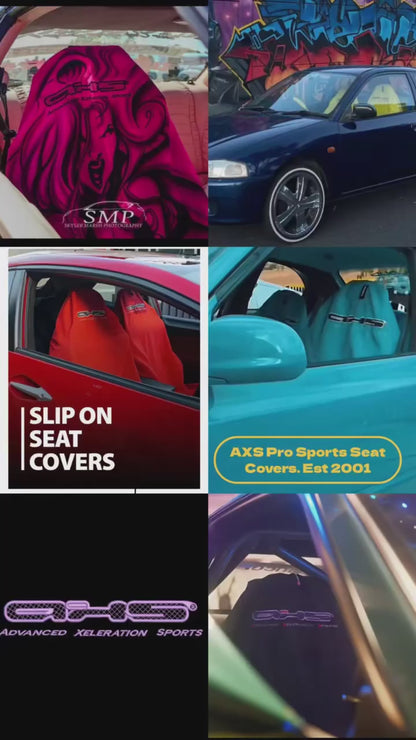 Fluro Red on Black AXS Car Seat Cover/s …Save 10 sale now on!!