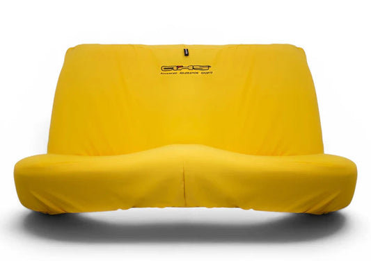 🇦🇺 Hand Made Yellow AXS Logo on Black Universal Rear Bench Car Seat Cover Set